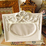 出口欧美复古法式风格白色树脂维多利亚浮雕方形相框镜框