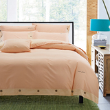 莎洛黎纯色加厚纯棉四件套全棉1.8m简约素色床笠床单被套床上用品