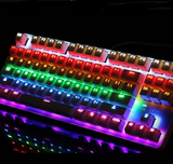 青轴机械键盘 七剑剑尊跑马灯七彩RGB单点亮 笔记本金属游戏键盘