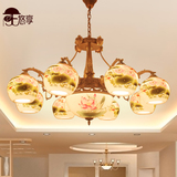 新中式客厅吊灯led现代简约陶瓷灯具薄胎瓷餐厅复式楼别墅欧式灯