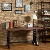 美式乡村复古铁艺实木电脑桌 复古创意办公桌 书桌 餐桌简约方桌