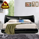 卧室皮床现代婚床1.8米头层真皮床双人床1.5米软床欧式皮艺床大床