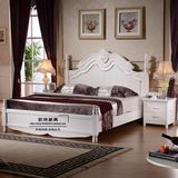 实木橡木床欧式床白色床真皮软靠双人床1.8小户型床1.5米简约现代