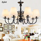 Epinl 美式乡村田园铁艺灯具复古餐厅灯现代简约卧室灯客厅吊灯