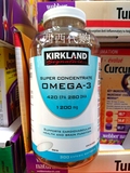 加拿大直邮可兰Kirkland高含量Omega-3鱼油软胶囊超浓缩300粒