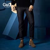 G＆G男装阿玛尼男士牛仔裤男直筒修身韩版潮加厚磨毛休闲长裤男裤