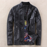 SELECTED/思莱德专柜正品 仿皮皮衣 PU皮夹克 黑色合体时尚外套