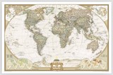 世界地图复古英文奥巴马白宫同款画芯欧式美式装饰画心画布