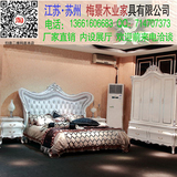 新古典双人床布艺法式宫廷床结婚 公主奢华卧室双人2米床雕花床铺