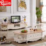 欧式大理石茶几电视柜组合套装 法式实木烤漆小户型客厅成套家具