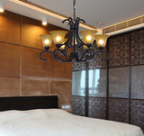 欧式复古黑色烤漆吊灯创意美式客厅卧室书房灯现代地中海餐厅灯饰