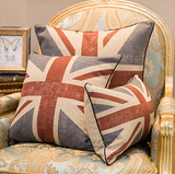 英伦经典复古米字旗棉麻布艺英国国旗亚麻靠垫套沙发抱枕汽车腰枕