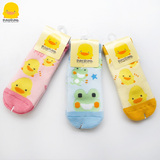 黄色小鸭婴儿袜子 新生儿秋冬纯棉保暖袜宝宝防滑棉袜 儿童地板袜