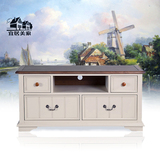 美式乡村电视柜地中海田园木质地柜简易复古实木矮柜家具北京定制