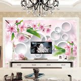 3D立体大型壁画 电视背景墙定制壁纸 客厅无纺布墙纸欧式温馨花卉