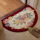 立体花朵半圆形地毯防滑地毯玄关脚垫卧室客厅地垫时尚地垫可机洗
