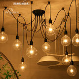 聚尚米兰名师设计复古玻璃灯泡吊灯创意客厅餐厅卧室书房多头吊灯