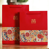 菲寻个性礼品袋 纸袋中国红节日手提袋 喜糖盒回礼袋婚庆糖袋子
