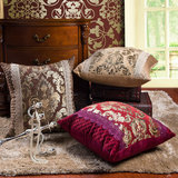 欧式奢华皮沙发含芯靠垫刺绣 麂皮毛绒 红木沙发抱枕靠枕方垫包邮