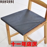 汉尚 餐椅垫子办公室坐垫 加厚椅垫黑色保暖防滑垫全棉纯色可拆洗