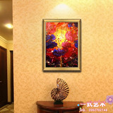 一式欧式纯手绘抽象花卉图装饰玄关酒店过道挂壁式正品单幅油画