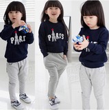 2冬季新款5岁女童韩版6卡通长袖两件套套装3儿童运动卫衣服装潮7