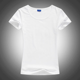 女款高档莫代尔磨毛牛奶丝圆领空白短袖T恤批发 用于热转印热升华