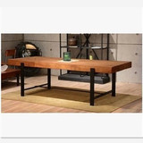 青柠檬纯实木美式复古铁艺办公桌茶桌工作台长桌餐桌铁艺书桌简约