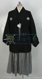 茶园河COS 厂家订货 和服 黑色日本男性和服 COS COSPLAY服装