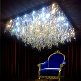 客厅灯奢华LED水晶灯现代简约吸顶灯方形卧室灯餐厅灯大厅房间灯