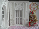 白色有门墙壁/有窗墙壁-1:12娃娃屋迷你欧式法式家具Dollhouse