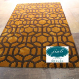 现代手工地毯中式几何金色客厅书房新西兰羊毛简约茶几卧室大定制