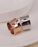 时尚个性韩版情侣光面宽戒指对戒男女指环欧美钛钢18K玫瑰金彩金