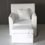 高档酒店客房座椅 简约欧式风纯白色单人沙发 阳台休息单人椅定制