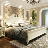 欧式实木床1.5米 水曲柳纹理复古家具田园双人公主床美式乡村婚床