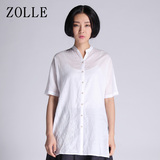 ZOLLE因为欧美大牌高端新款女装棉麻衬衣复古衬衫16SG0623