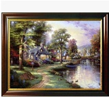 最新款DMC精准印花十字绣客厅大幅画欧式油画田园风景家园正品