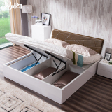 易构板式箱体床现代简约小户型烤漆皮艺软靠气动储物高箱床双人床