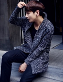 韩国男装秋冬季大码毛衣针织开衫男中长款青少年修身外套韩版潮厚