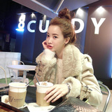 2015冬季新款韩国中长款大码羊羔毛仿皮草皮毛一体外套女加厚棉衣