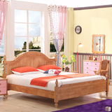 卧室家具 北欧式田园风格橡木 单人双人1.5/1.8米储物高箱实木床