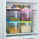 带手柄大号食品收纳保鲜盒杂粮冰箱蔬果塑料储物盒密封罐特价