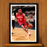 艾弗森装饰画小艾NBA球星海报有框画篮球体育馆运动卧室壁挂墙画