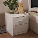 储物床头柜 简约现代板式床头柜抽屉式 储物床边柜特价白色原木色