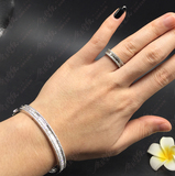 钻石手镯 戒指 18K白金镶嵌 钻石 梯钻裸钻设计加工手镯 戒指款式