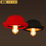 美式复古礼帽吊灯服装店创意个性铁艺工业风过道咖啡厅吧台餐厅灯