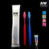 AW炫彩系酒店宾馆会所家居高档一次性牙具套装牙刷牙膏批发现货