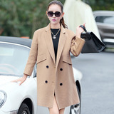 香港IT代购韩版双面羊绒羊毛呢子大衣中长款显瘦时尚茧型外套女装