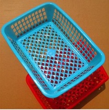 塑料长方形框子篮子塑料框子水果蔬菜篮平底篮杂物篮收纳筐 方筛