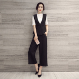 2016春夏季新品职业女装韩版短袖休闲时尚显瘦修身商务三件套装潮